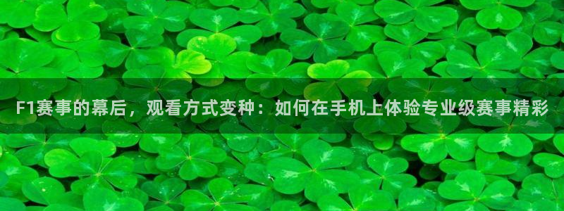 F1赛事的幕后，观看方式变种：如何在手机上体验专业级赛事精彩
